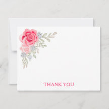 Elegant Floral Watercolor Simple Thank You