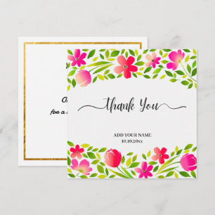 Elegant Floral Watercolor Thank You Card