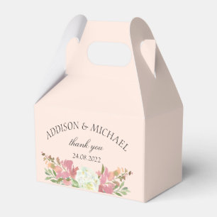 Elegant Floral Watercolor Wedding Blush Favour Box