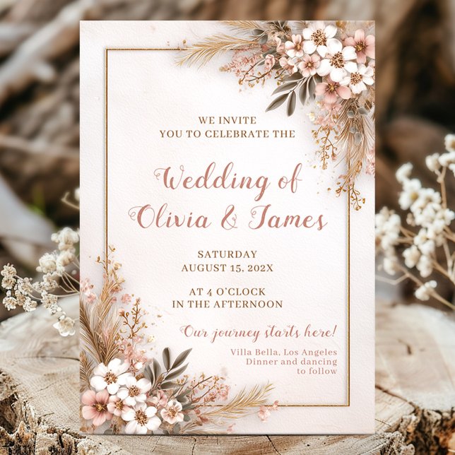 Elegant floral watercolor wedding design invitation (Creator Uploaded)