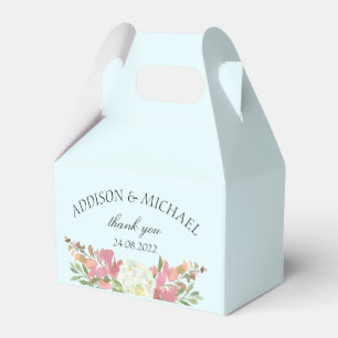 Elegant Floral Watercolor Wedding Green Favour Box