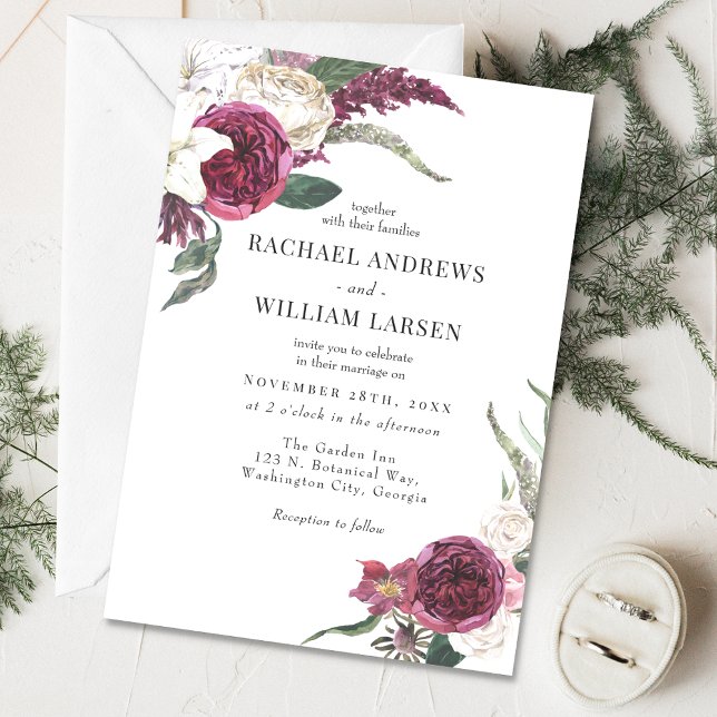 Elegant Floral Watercolor Wedding Invitation (Creator Uploaded)