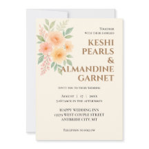 Elegant Floral Watercolor Wedding Invite