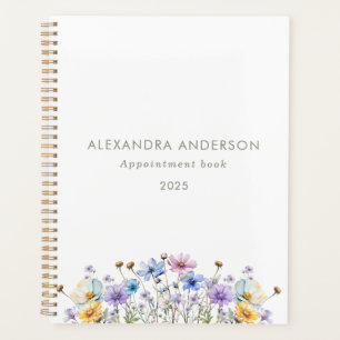 Elegant Floral Watercolor Wildflowers Minimal Planner