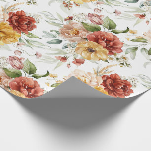 Elegant Floral Watercolor Wrapping Paper