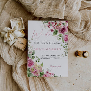 Elegant Floral "We Do" Wedding Party Invitation