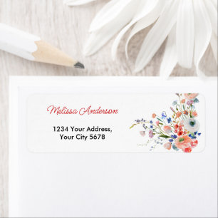Elegant Floral Wedding Address Return Address Label