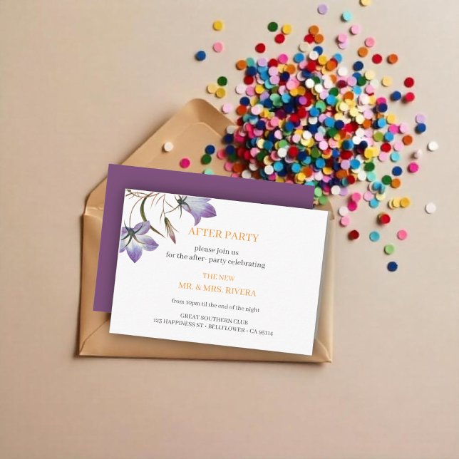 Elegant Floral Wedding  After Party Enclosure Card (Creator Uploaded)