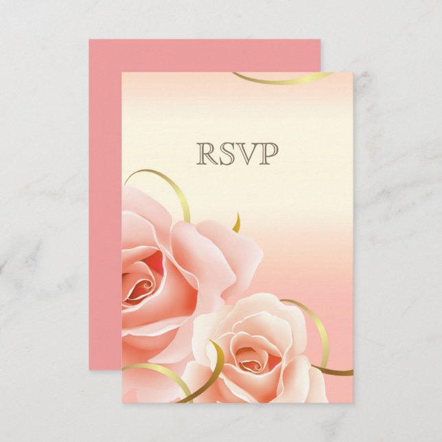 Elegant Floral Wedding Anniversary RSVP Cards (Front/Back)