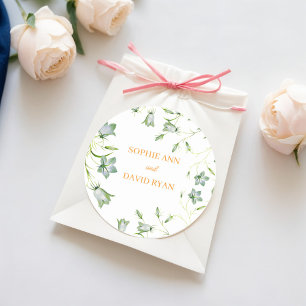 Elegant Floral Wedding Classic Round Sticker