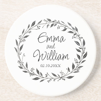 Elegant floral wedding coaster