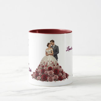 Elegant Floral Wedding Couple Coffee Mug