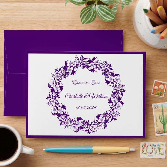 Elegant floral wedding design envelope (Desk)