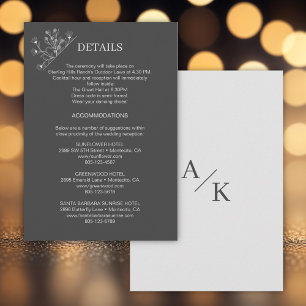 Elegant Floral Wedding Details Enclosure Card