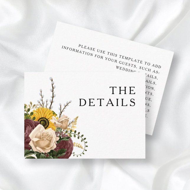  Elegant Floral Wedding Details Enclosure Card (Creator Uploaded)
