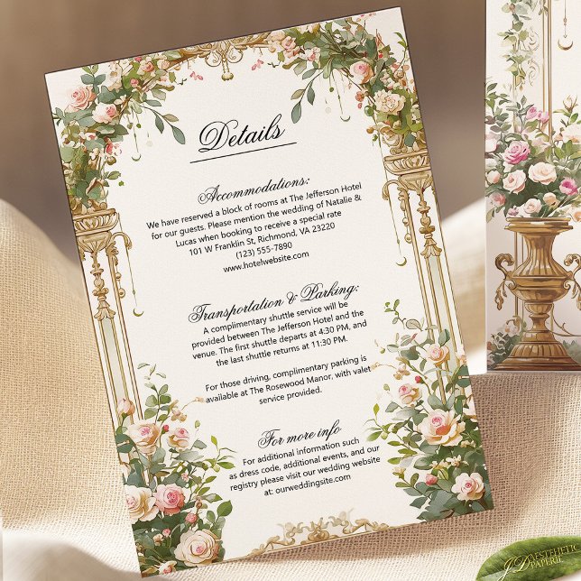 Elegant Floral Wedding Details Enclosure Card  (Creator Uploaded)