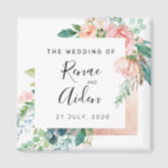 Elegant floral wedding favour magnet, wedding magnet<br><div class="desc">Celebrate in style with this gorgeous floral magnet,  perfect for a spring or outdoor bridal shower,  wedding or engagement party.</div>