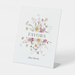 Elegant Floral Wedding Favour Sign