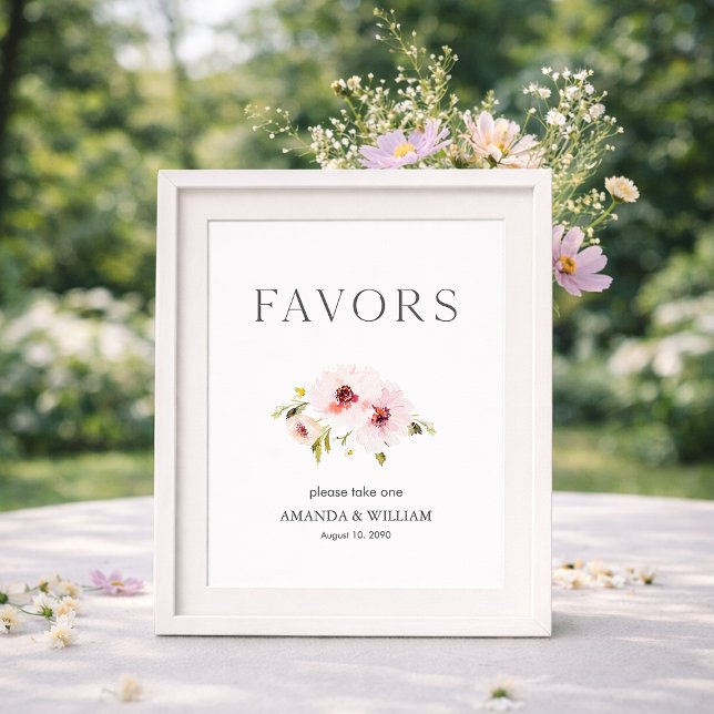 Elegant Floral Wedding Favour Sign (Creator Uploaded)