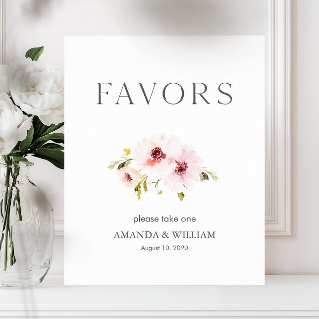 Elegant Floral Wedding Favour Sign (Creator Uploaded)
