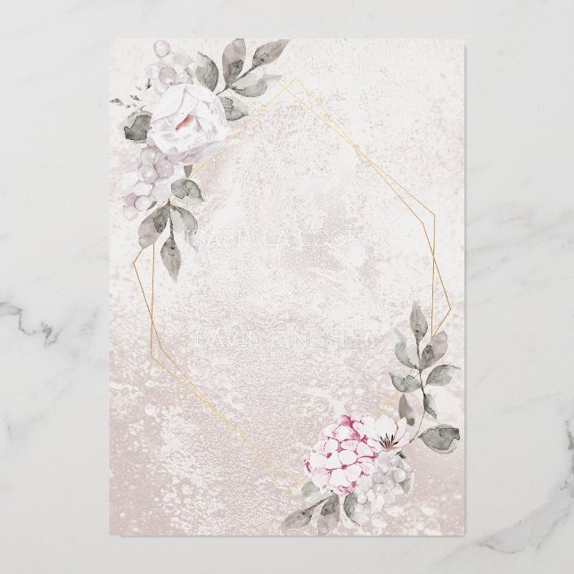 Elegant Floral Wedding | Foil Invitation (Front)