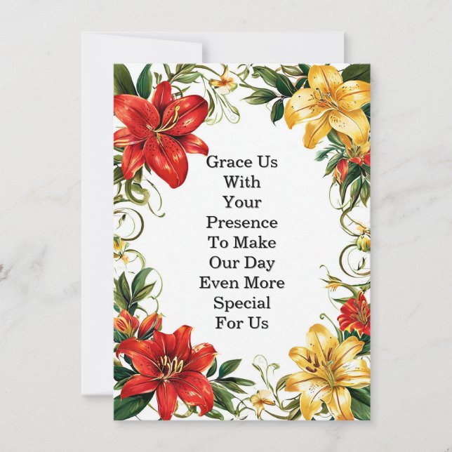 Elegant Floral Wedding Frame Invitation (Front)