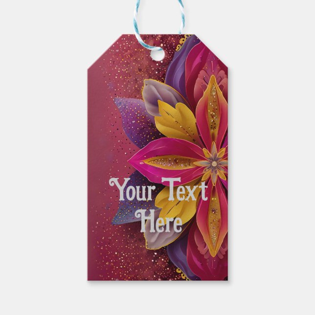 Elegant Floral Wedding  Gift Tags (Front)