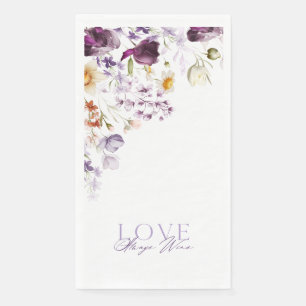 Elegant Floral Wedding Guest Towel  Napkin