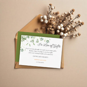 Elegant Floral Wedding In Lieu of Gifts Enclosure Card