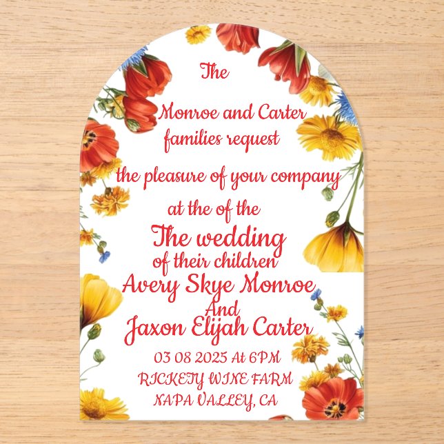 Elegant Floral Wedding Invitation (Front)