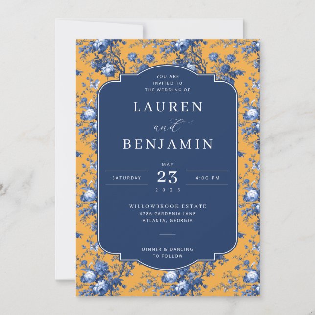 Elegant Floral Wedding Invitation (Front)