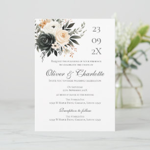 Elegant Floral Wedding Invitation