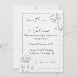 Elegant Floral Wedding Invitation
