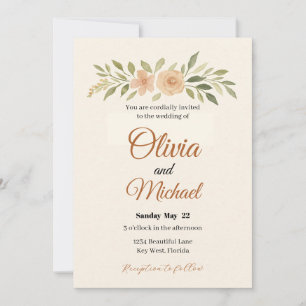 Elegant Floral Wedding Invitation