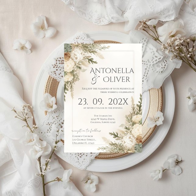 Elegant Floral Wedding Invitation (Creator Uploaded)