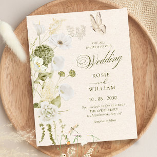 Elegant floral wedding invitation
