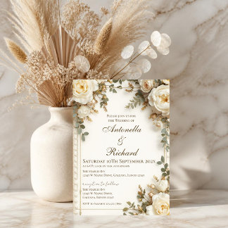 Elegant Floral Wedding Invitation