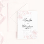 Elegant Floral Wedding  Invitation<br><div class="desc">This Vintage Floral Blush Pink Wedding Invitation features romantic rose botanicals,  script names and classic type. The soft florals make this invite feminine but not overly so. Perfect for a vintage inspired wedding,  outdoor garden wedding or a classic,  timeless wedding. Click the Edit button to customise this design.</div>