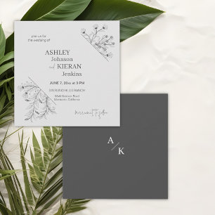 Elegant Floral Wedding Invitation