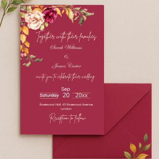 Elegant Floral Wedding Invitation 