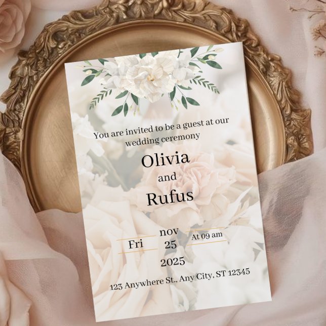 elegant floral wedding invitation (Creator Uploaded)