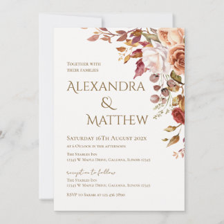 Elegant Floral Wedding Invitation