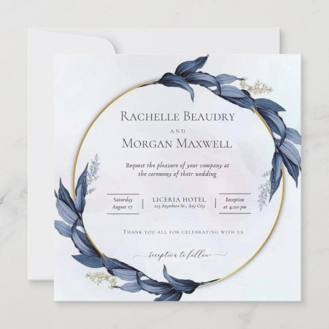 Elegant Floral Wedding Invitation (Front)
