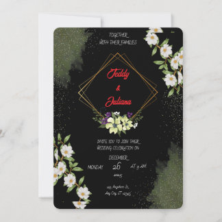Elegant Floral Wedding Invitation