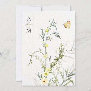 Elegant floral wedding invitation