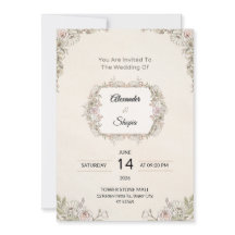 Elegant Floral Wedding Invitation