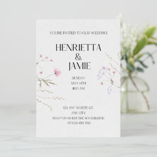 Elegant Floral Wedding Invitation