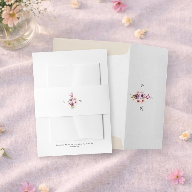 Elegant Floral Wedding Invitation Belly Band (Creator Uploaded)