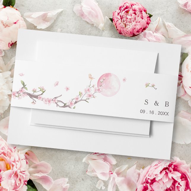 Elegant Floral Wedding Invitation Belly Band (Creator Uploaded)