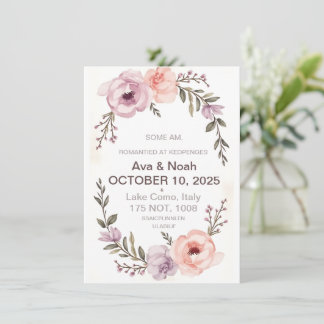 Elegant Floral Wedding Invitation | Blush
